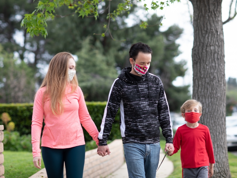 family walking